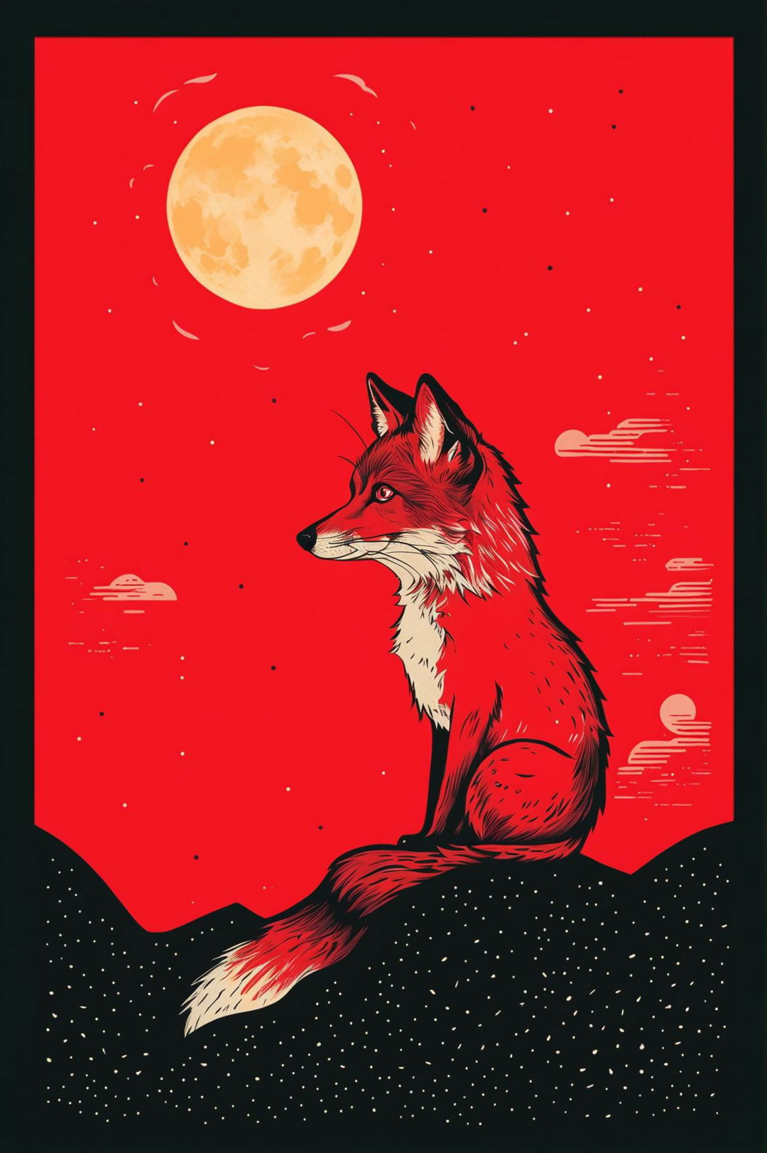 Moonlit Fox Art