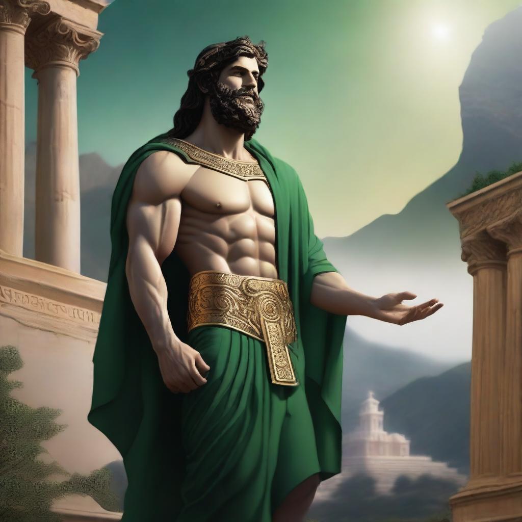 The Dark Warrior: A Majestic Greek God