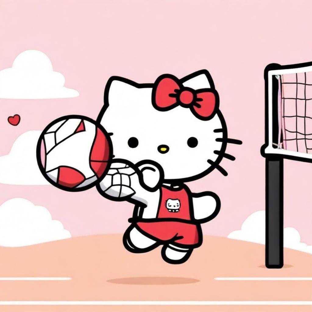 Hello Kitty Slams it Home: Whimsical Volleyball Fun!