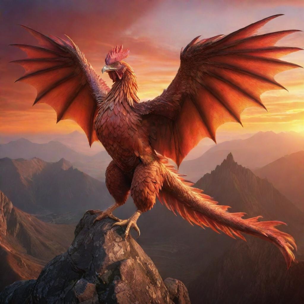 Fierce Flight: Chicken Dragon Hybird Takes to the Skies