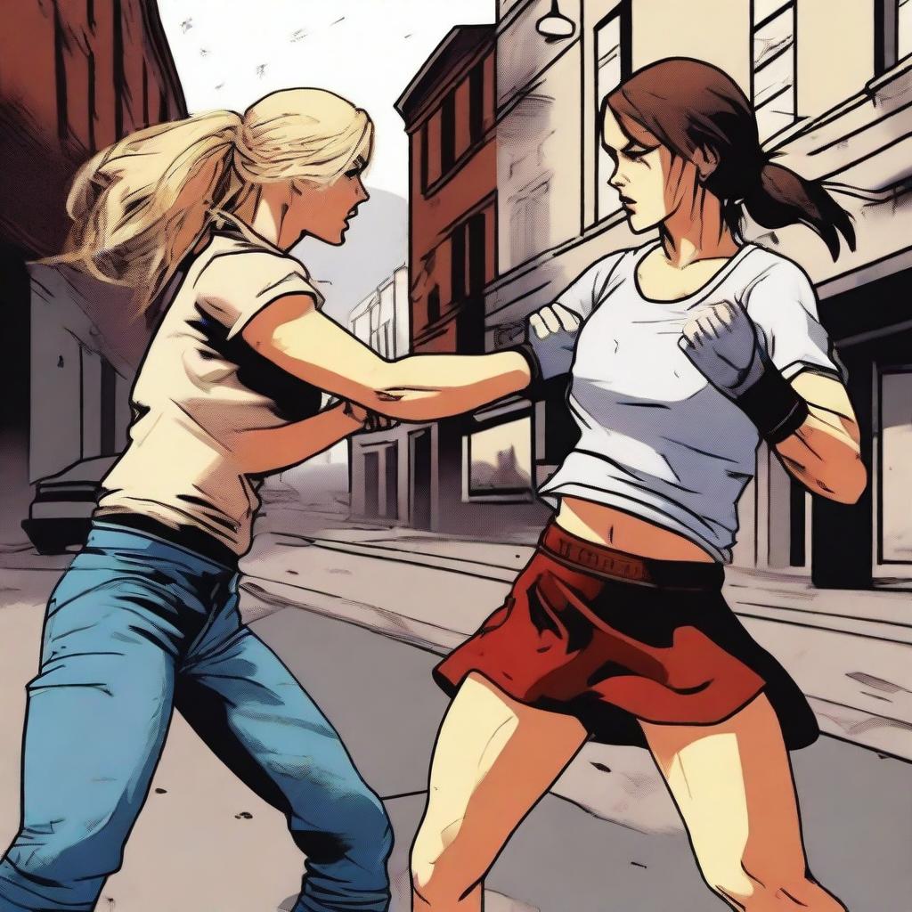 Epic Street Showdown: Blonde vs. Brunette