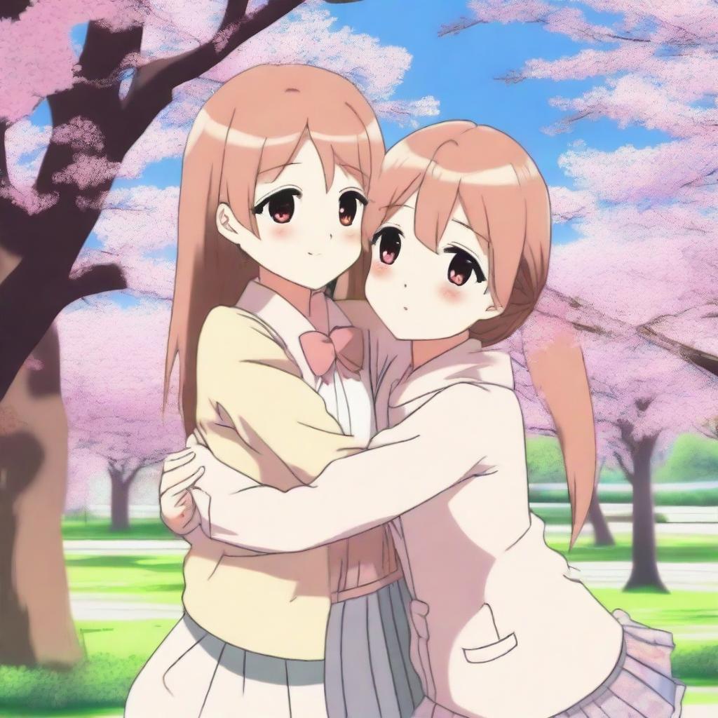 Unbreakable Bonds: Two Anime Friends Embrace