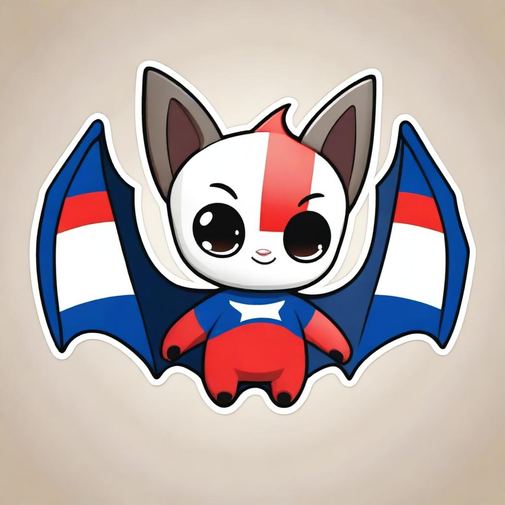 Adorable Chibi Bat with Paraguayan Flair