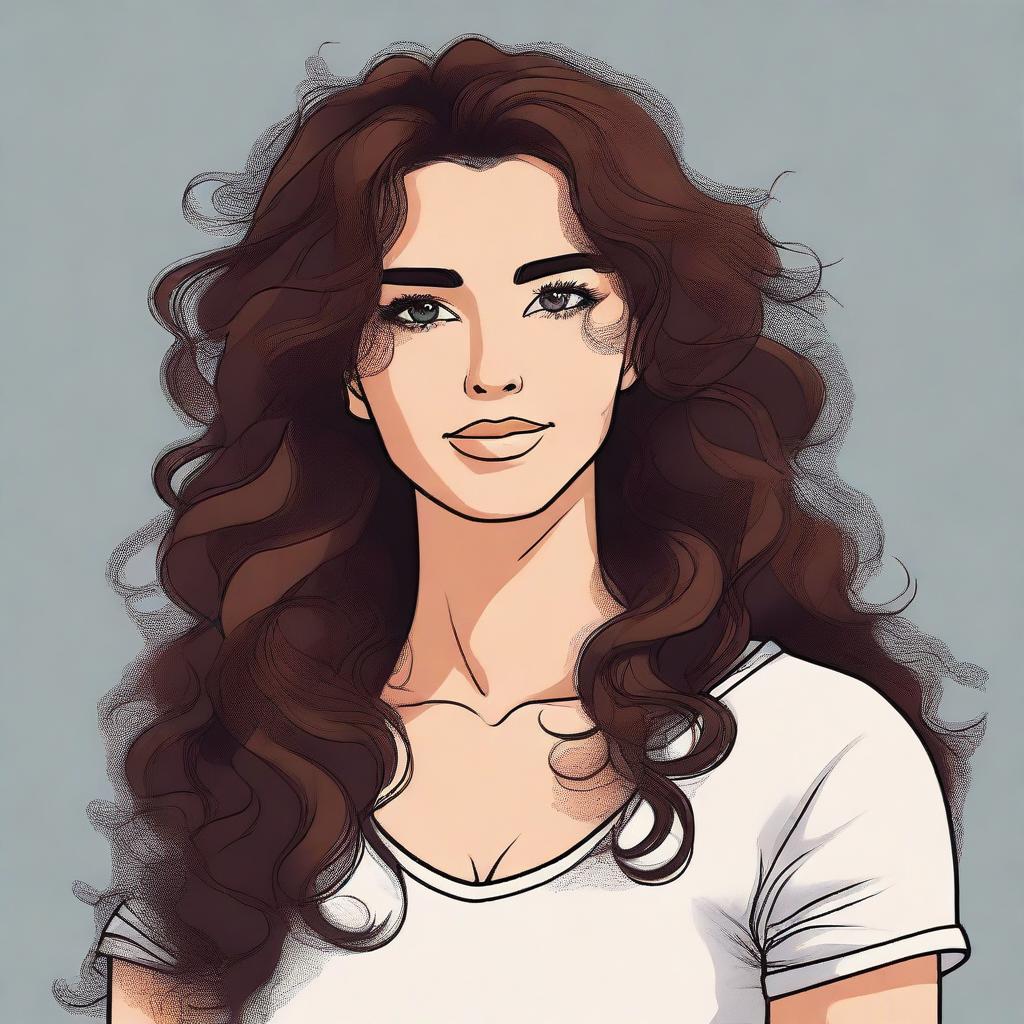 Embrace Your Unique Style: A Masculine Girl with Curly Brown Locks