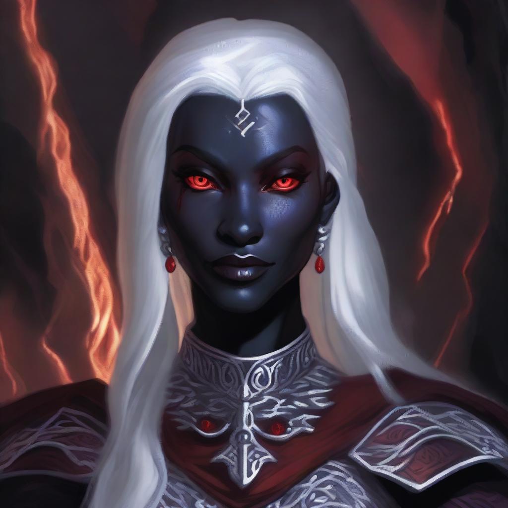 Striking Portrait of a Female Drow: Unveil the Mystique