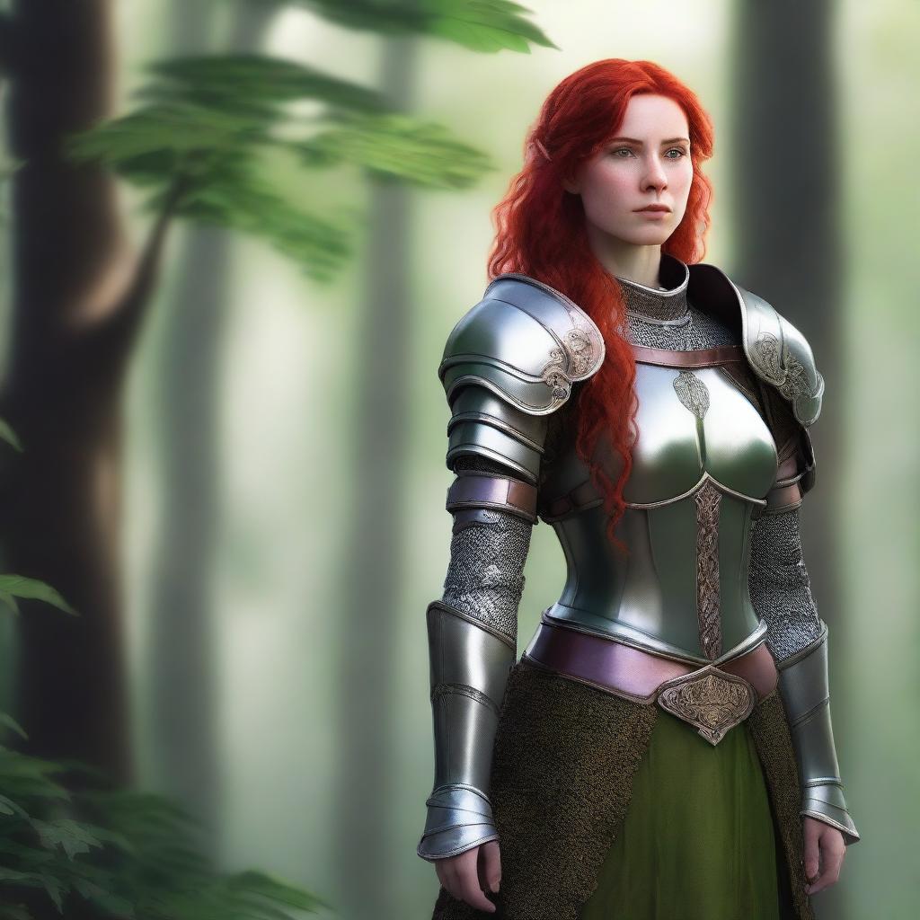 Powerful Elf Cleric: Red-Haired Guardian