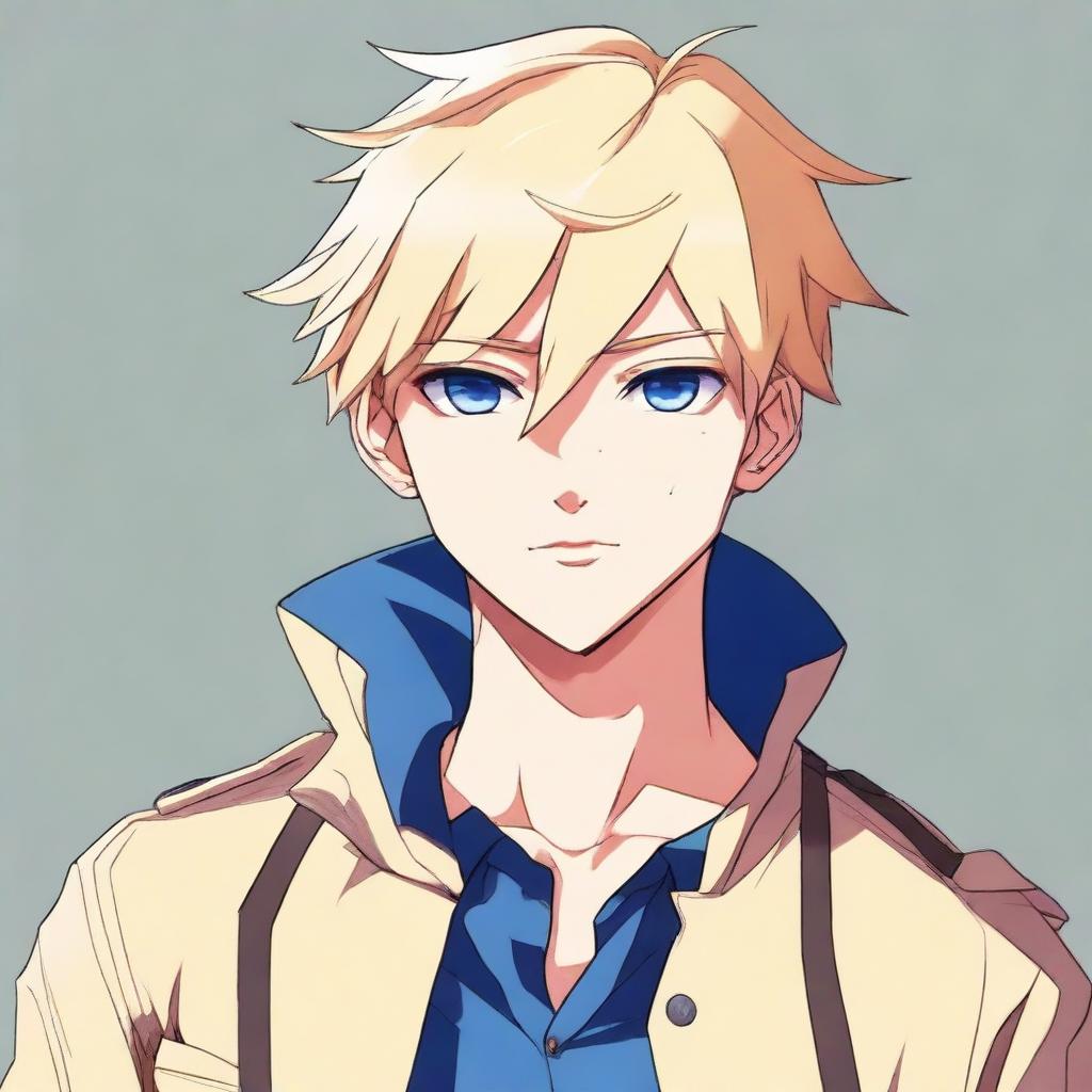 Anime-Style Male Character with Blonde Hair