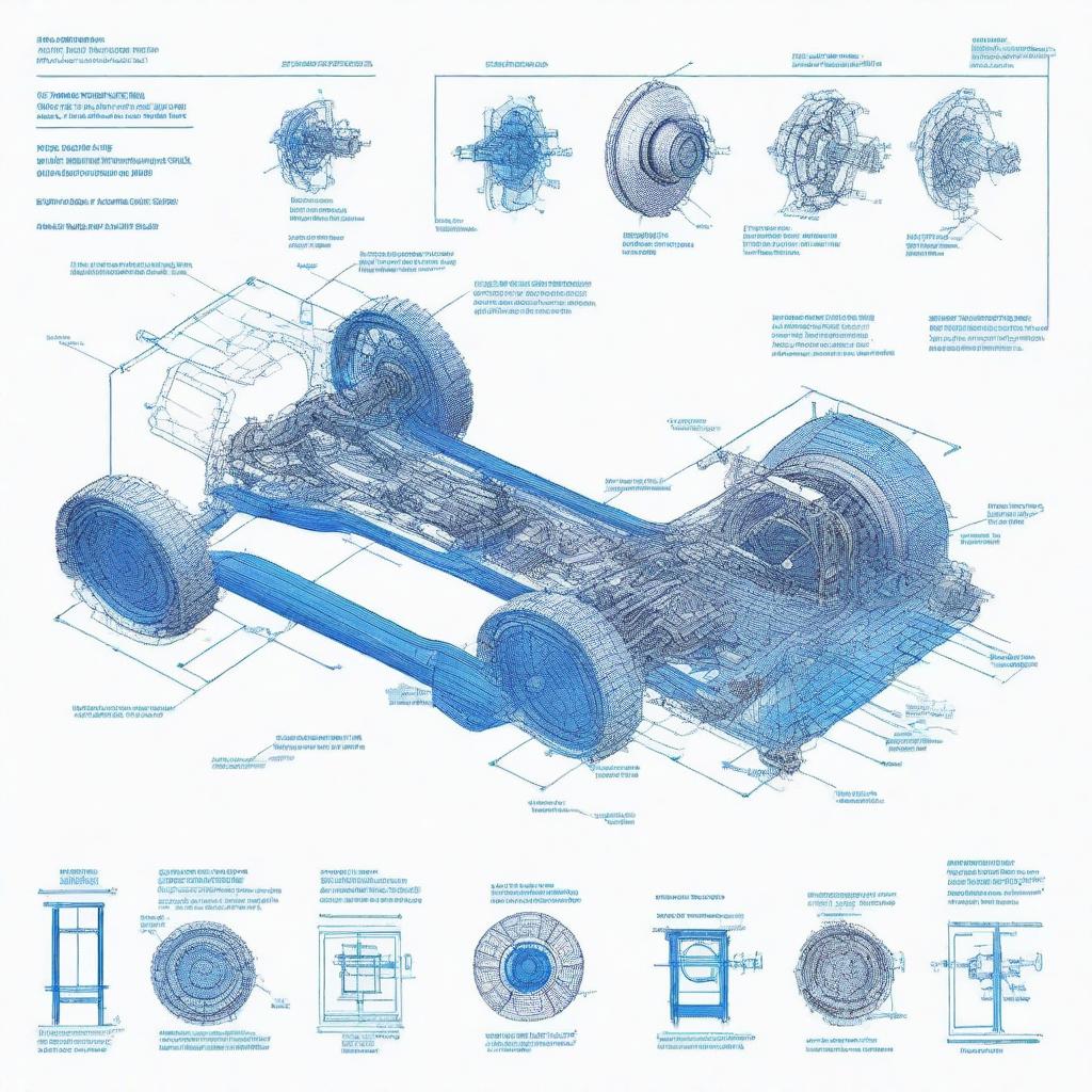 Detailed RC Car Transmission System Blueprint