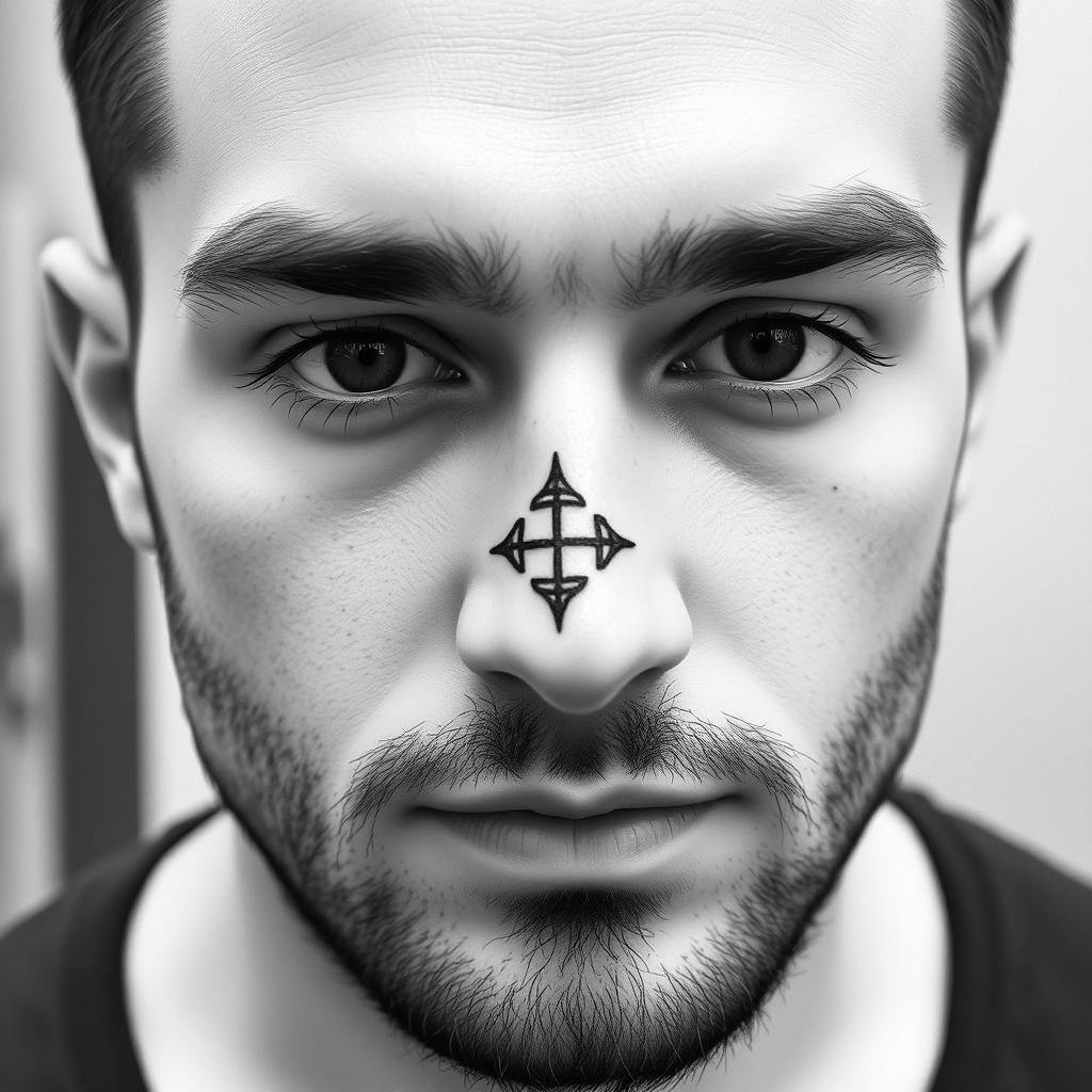 Symmetrical Small Face Tattoo Design for Men
