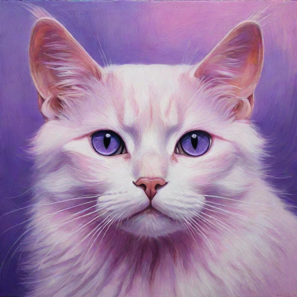 Whispers of Wonder: Pink & Purple Feline Captivates