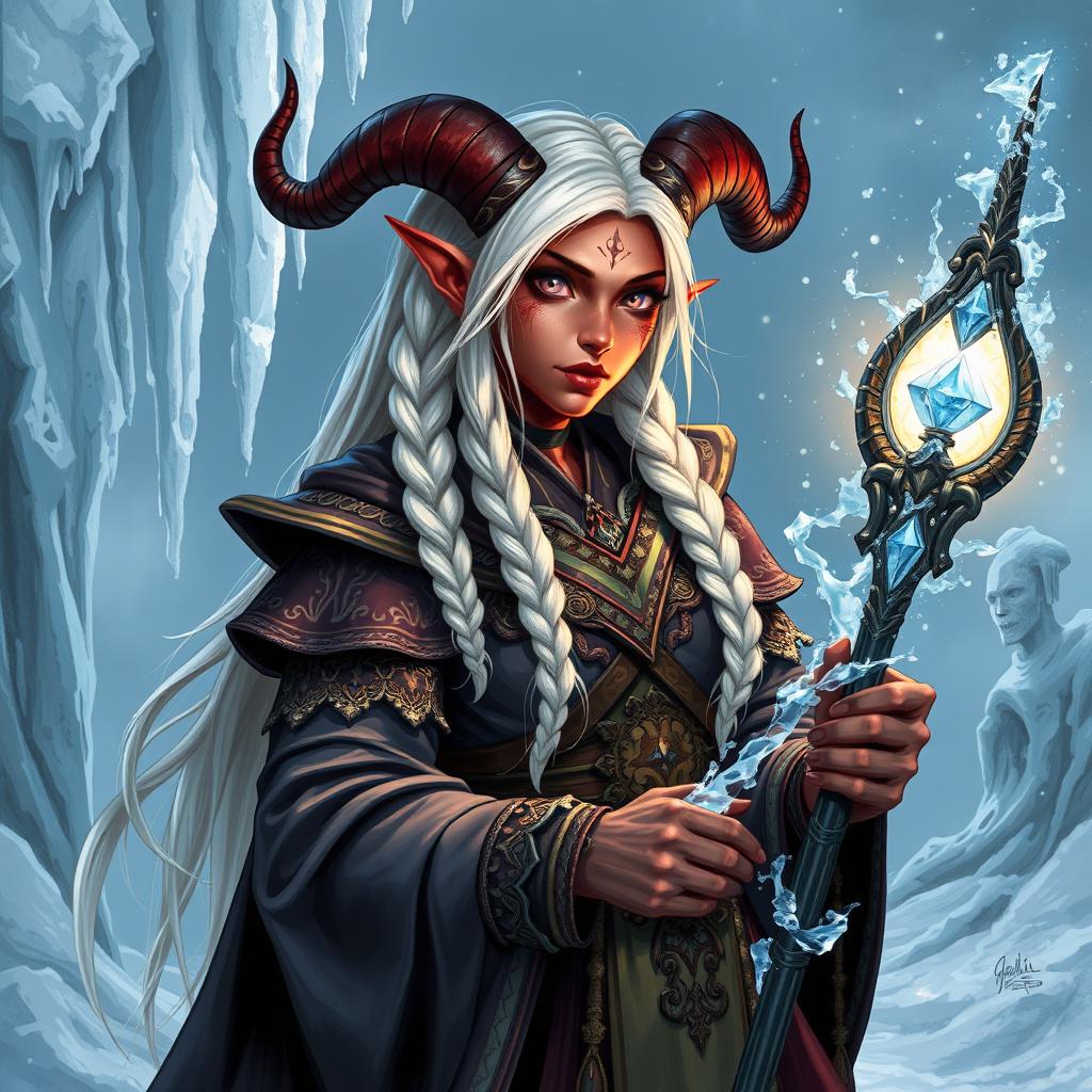 Winters Fury: Adult Female Tiefling Sorcerer