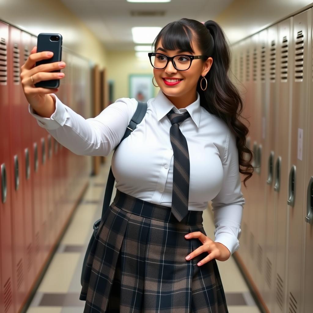 Busty School Girl Selfie