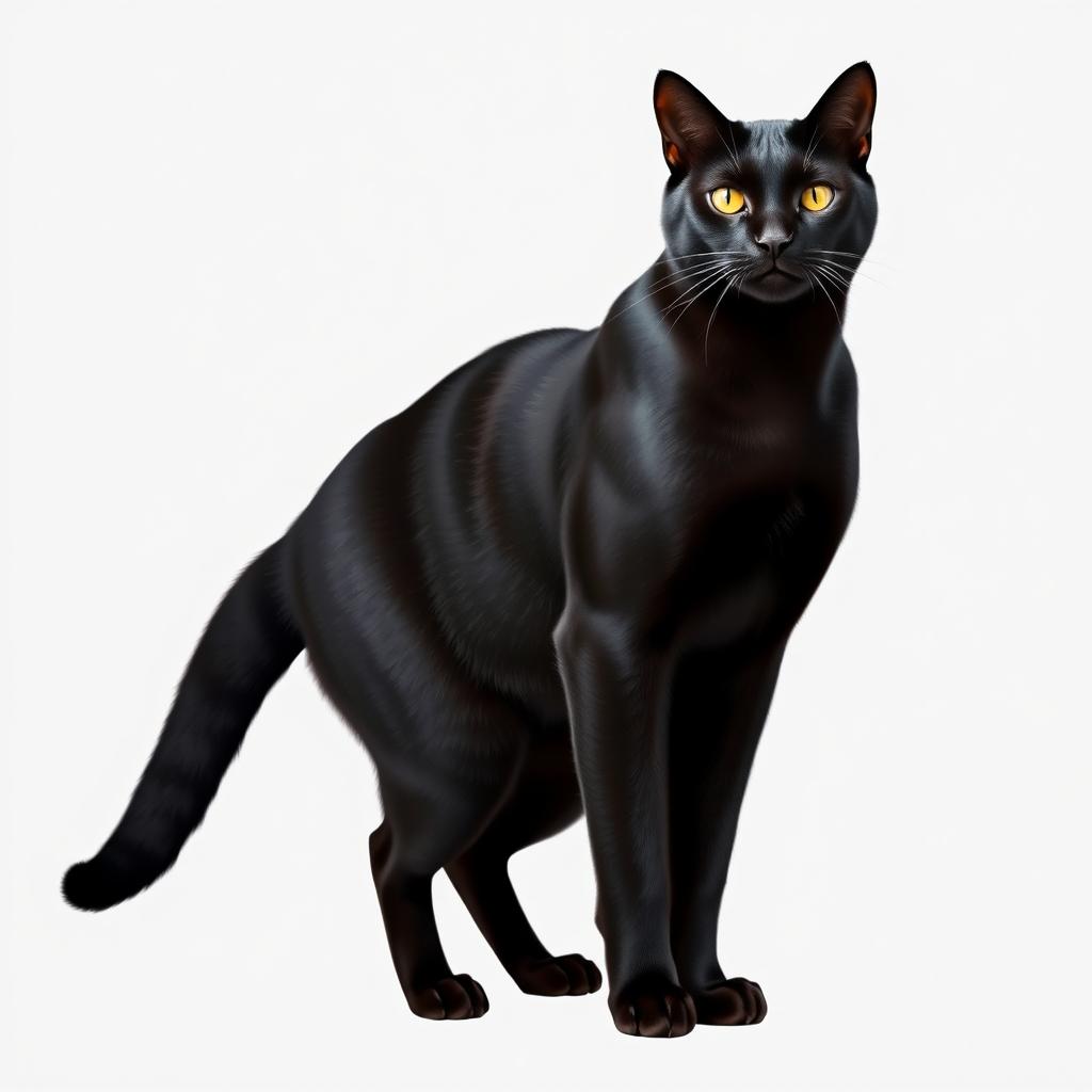Muscular Black Cat: Fierce Physique