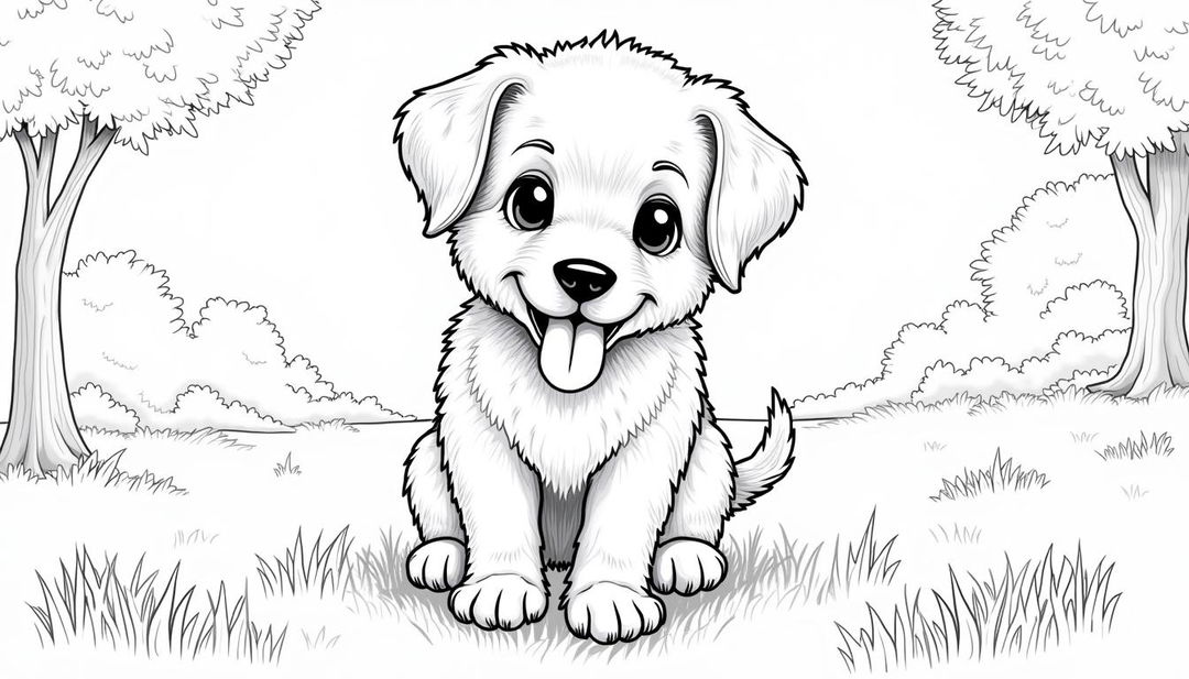 Unleash the Artist Within: A Realistic Puppy Coloring Page