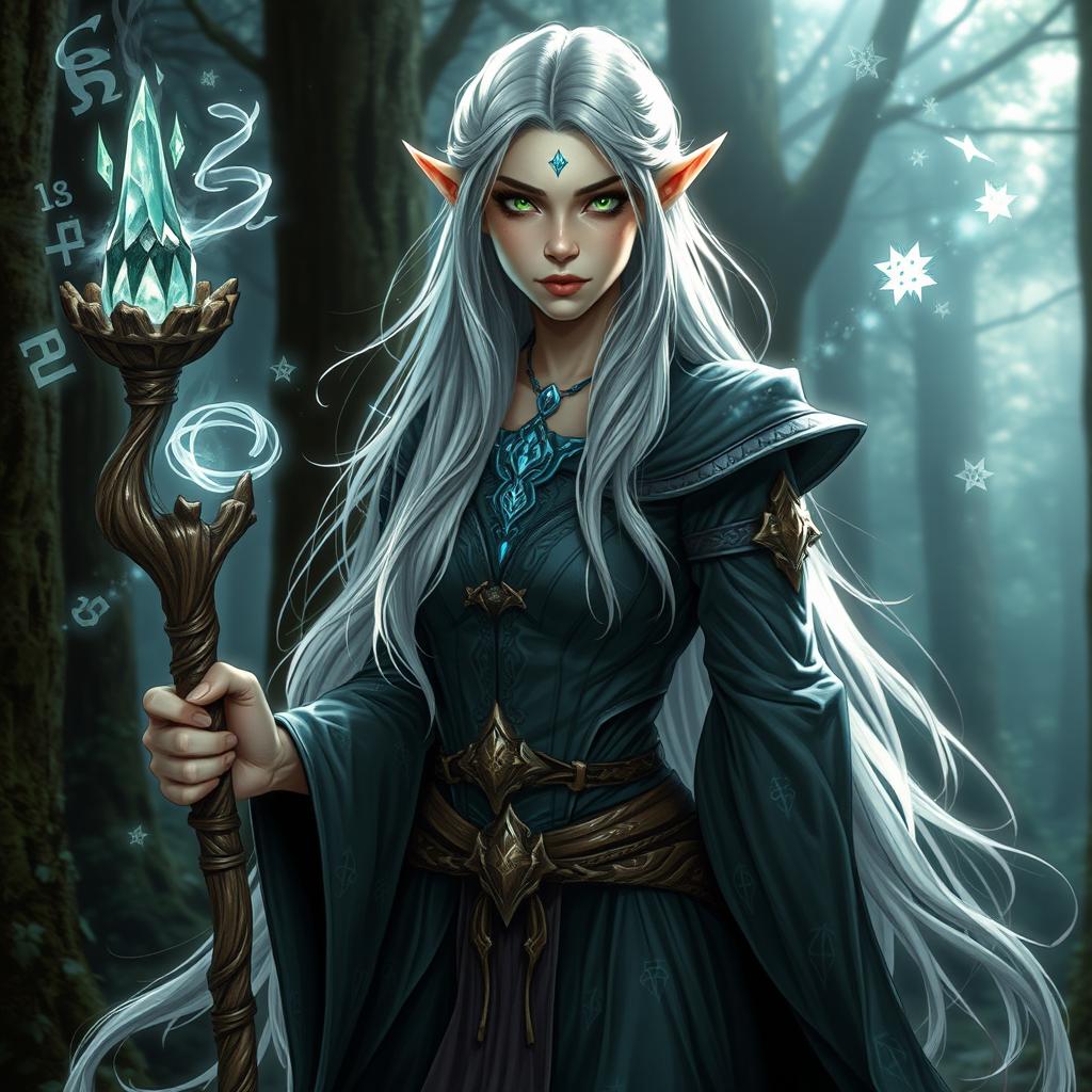 Mystical Sorceress: Elf Whisperer of Arcana