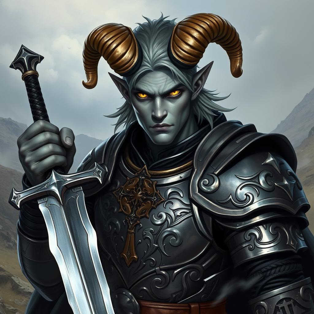 Introducing the Enigmatic Tiefling Paladin: Grey Skin, Glistening Sword