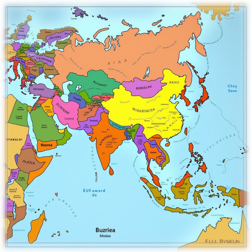 Asia Political Map: Countries, Cities, and Borders