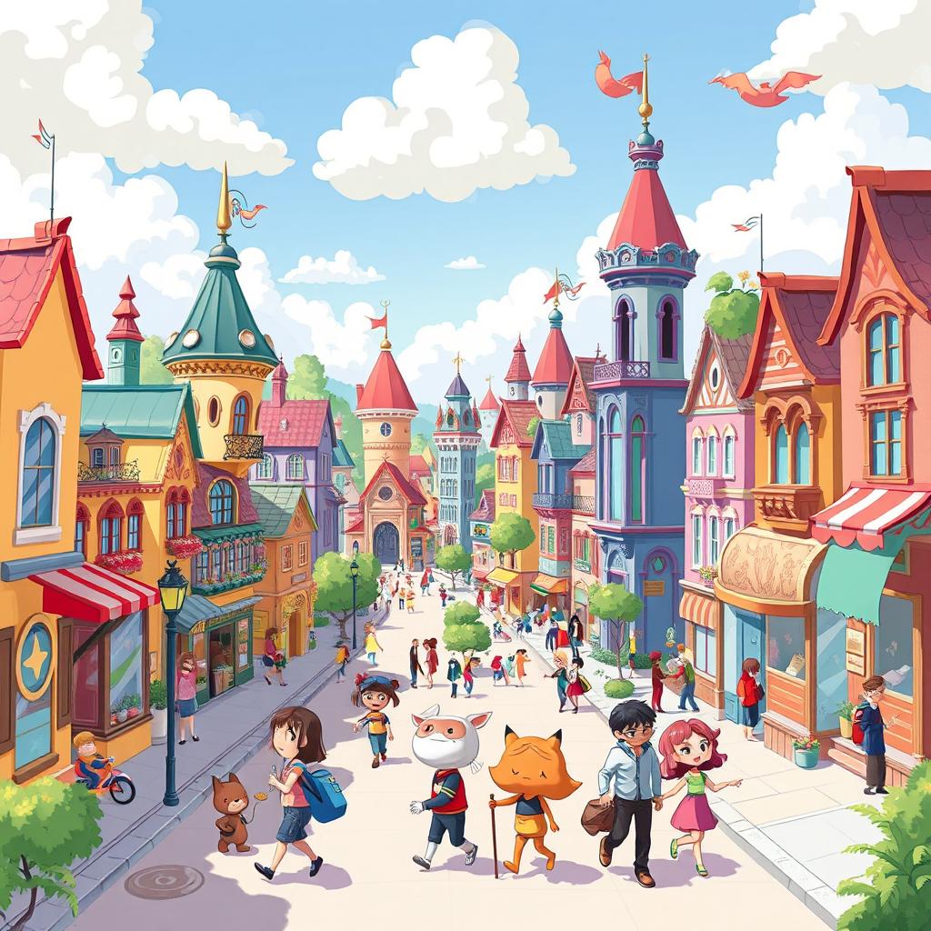 Whimsical Wonderland: Explore the Colorful Streets of This Quirky Cartoon City