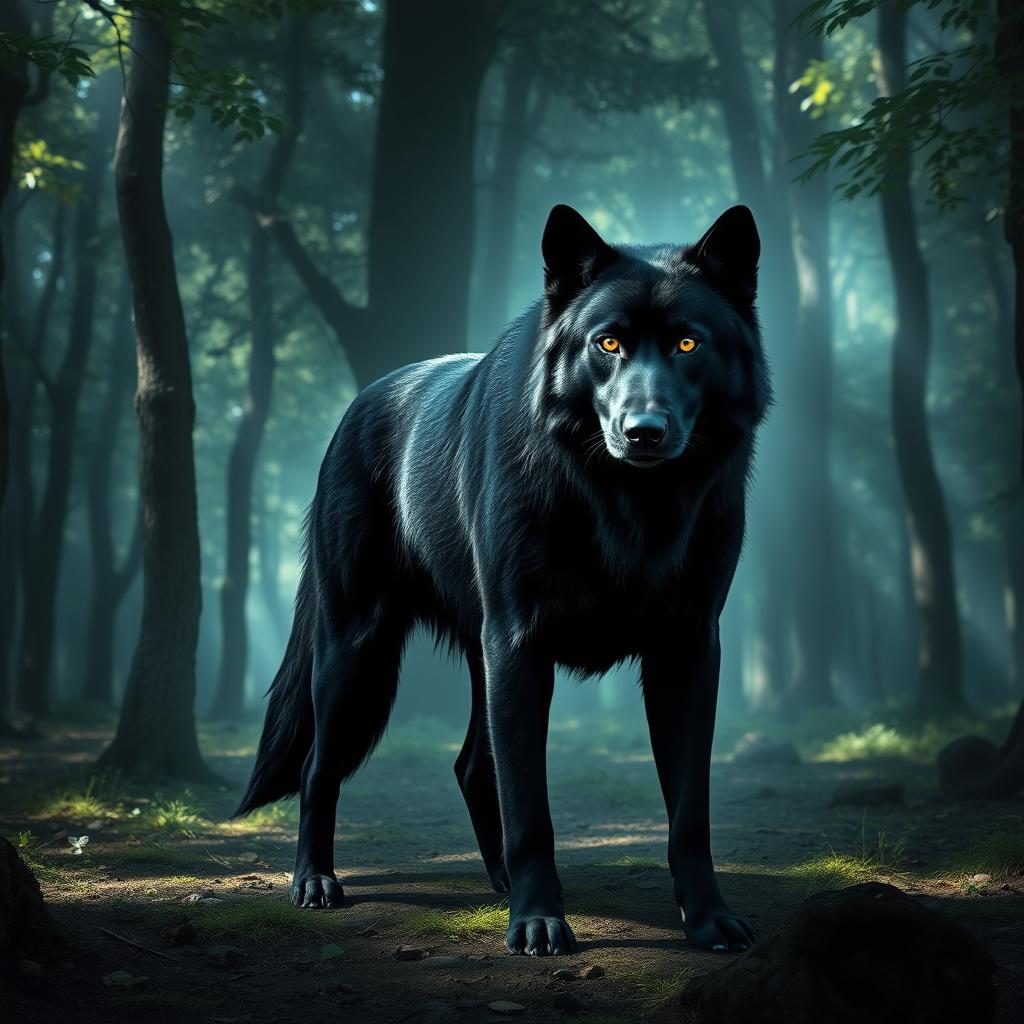 Mystical Breed: Dire Wolf x Black Labrador Hybrid