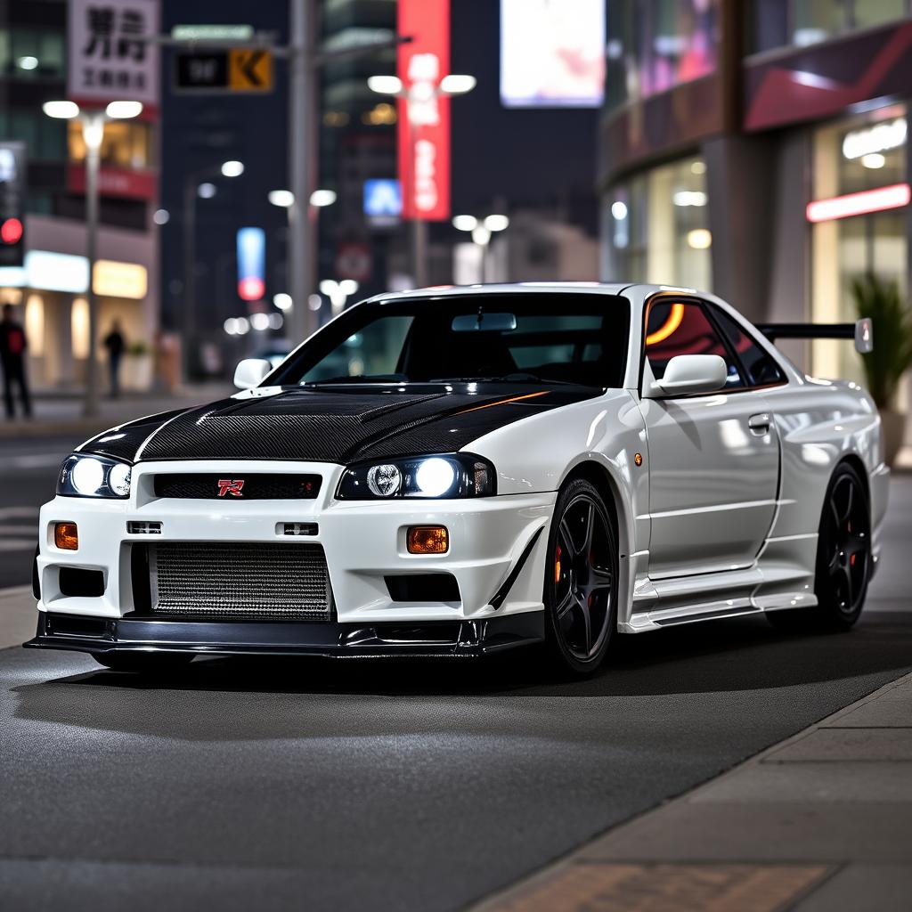 Nissan Skyline GTR R34 V-Spec II Nur in White