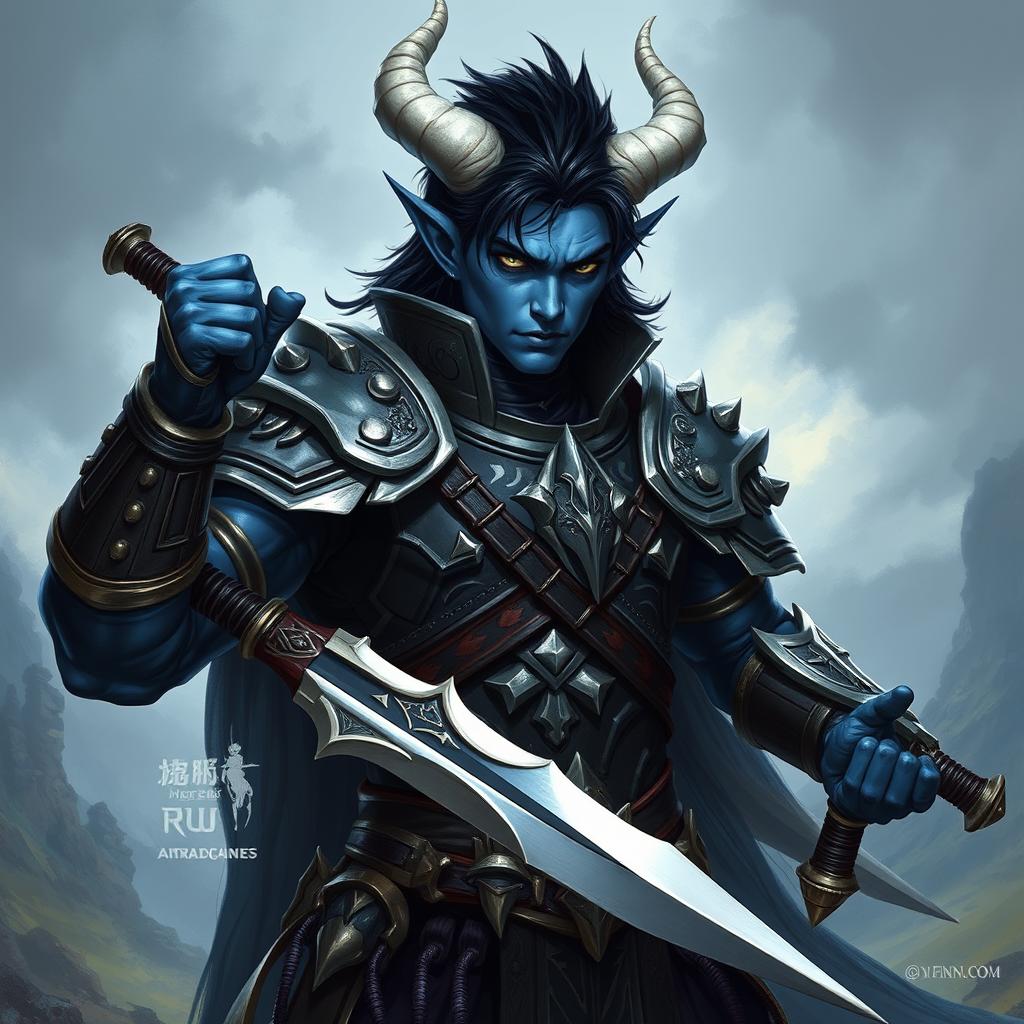 Empower Your Imagination: Meet the Blue Tiefling Fighter