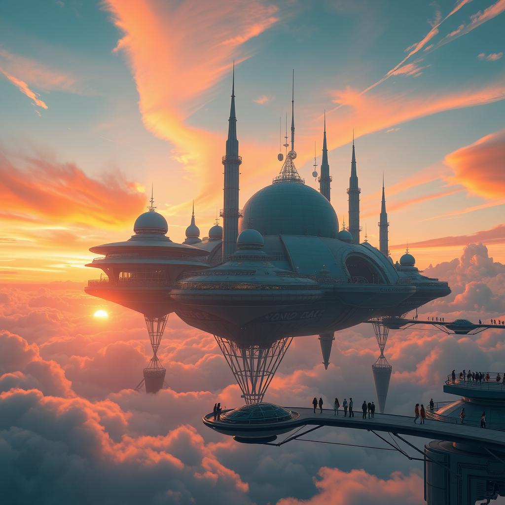 Floating City in the Clouds: A Futuristic Escape