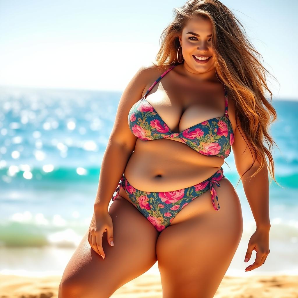Curvy Bikini Babe: Golden Hour Confidante
