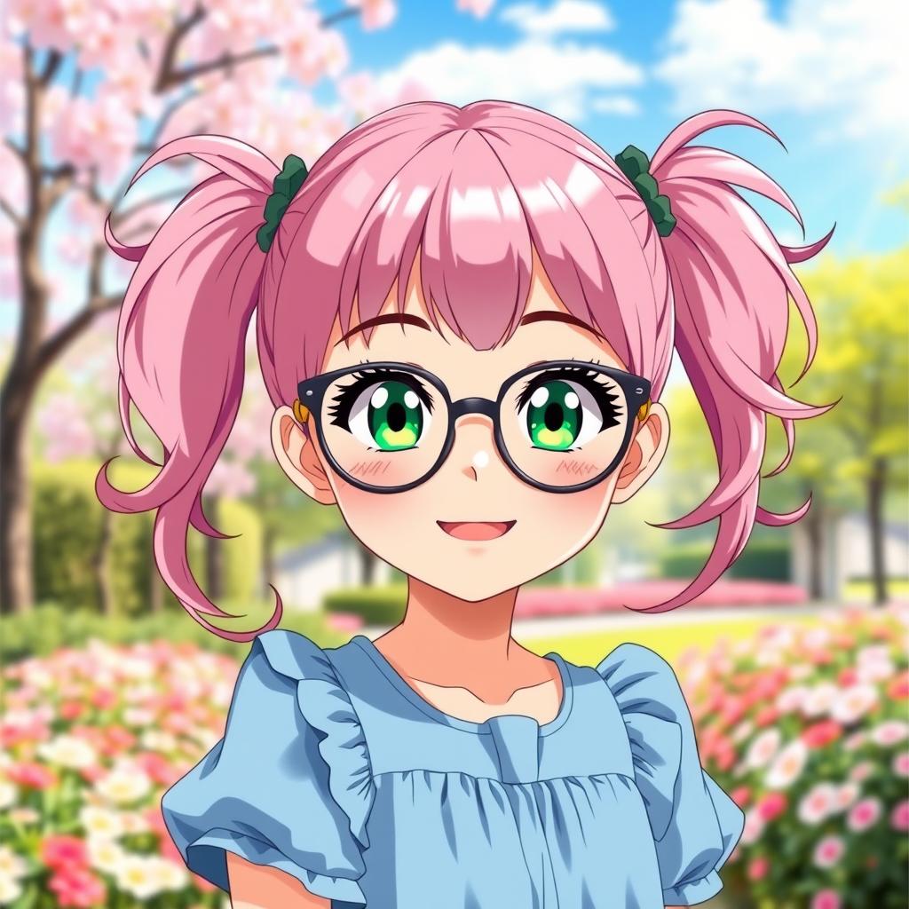 Cute Anime Girl with Vibrant Pink Hair