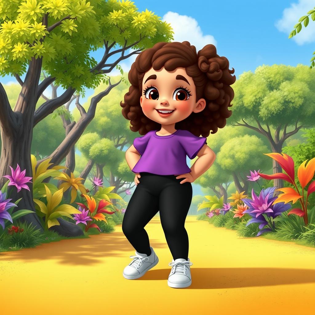 Whimsical Disney Character: Chubby Curly-Haired Girl