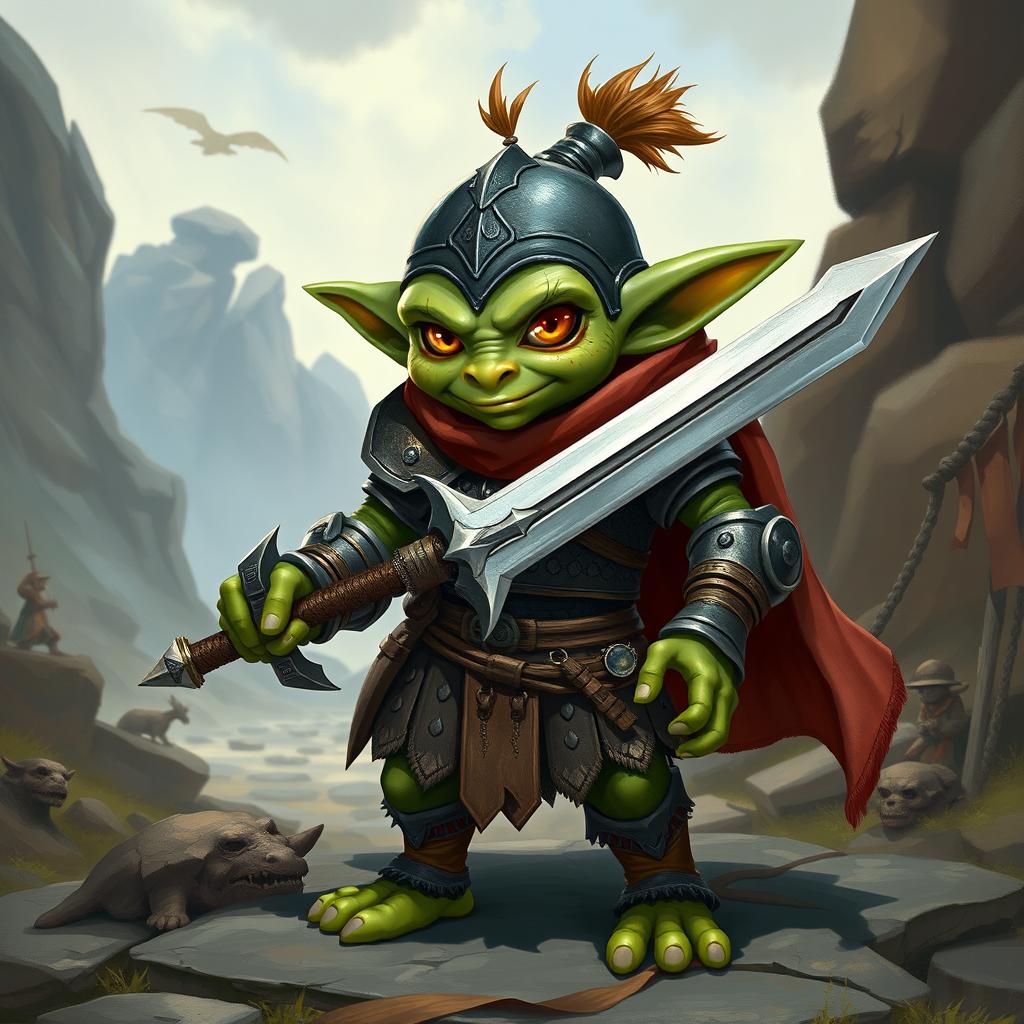 Heroic Goblin Paladin: A Blessed Warrior of Golarion