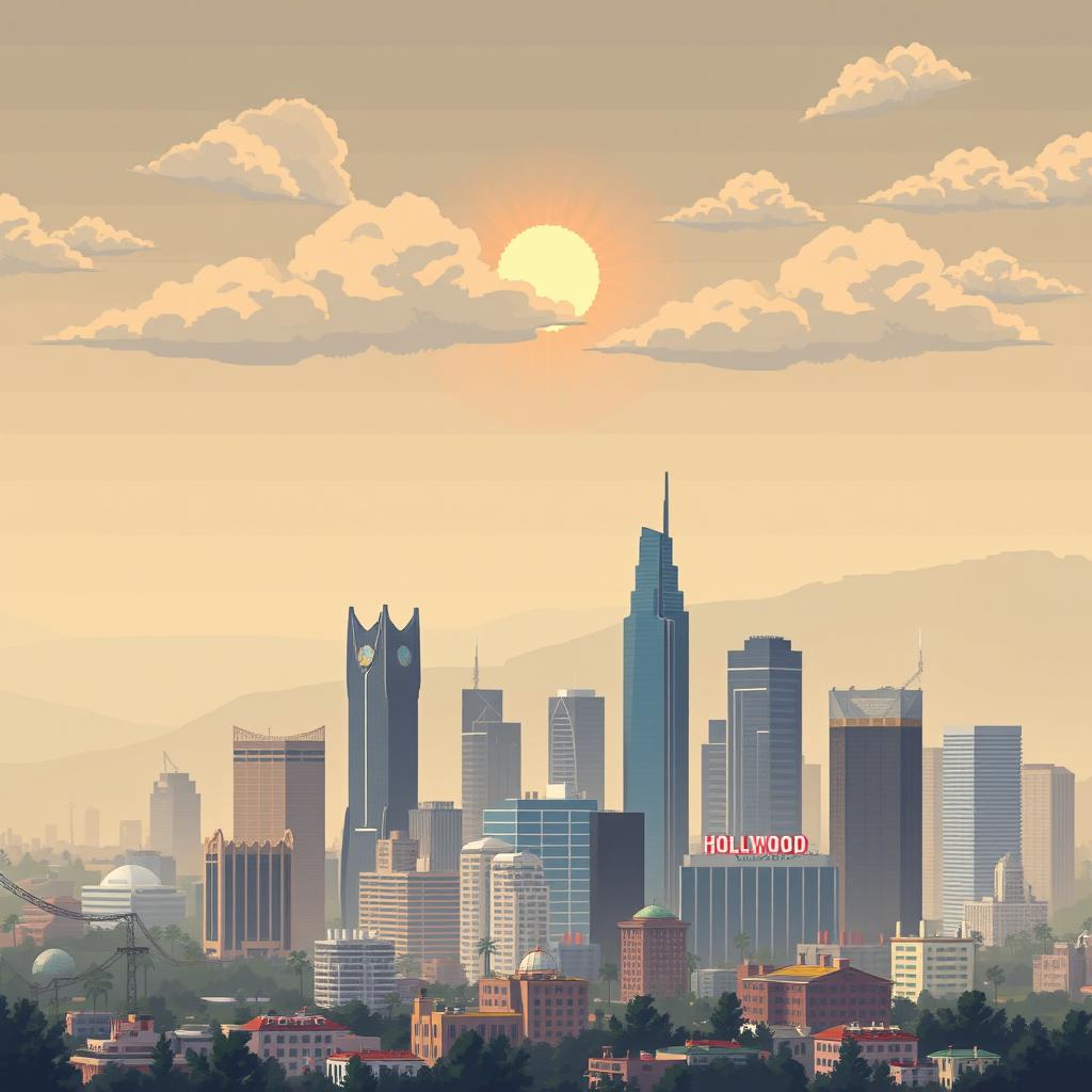 Pixel Art of Los Angeles: A City Shrouded in Pollution