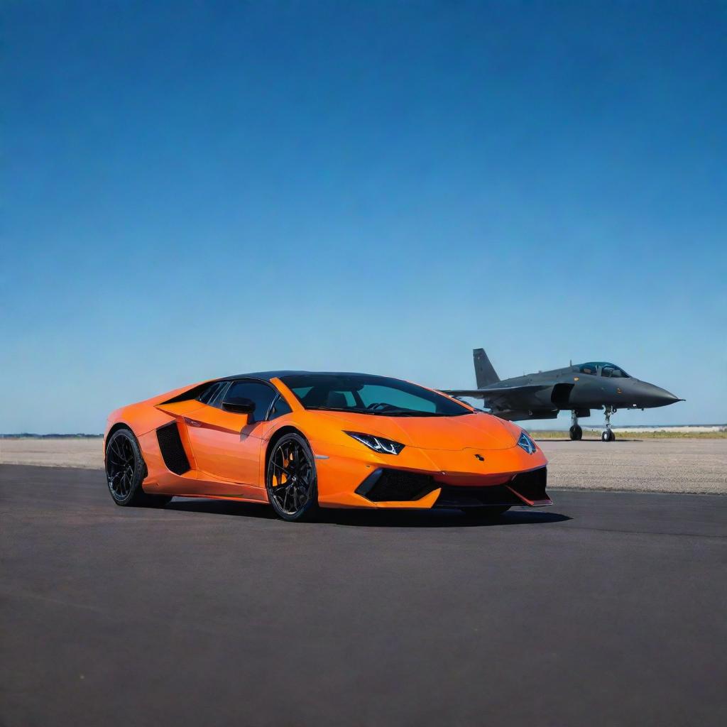 Power Couple: Lamborghini & Fighter Jet