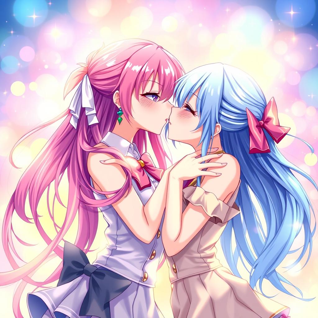 Captivating Moments: Anime Girls in Passionate Embrace