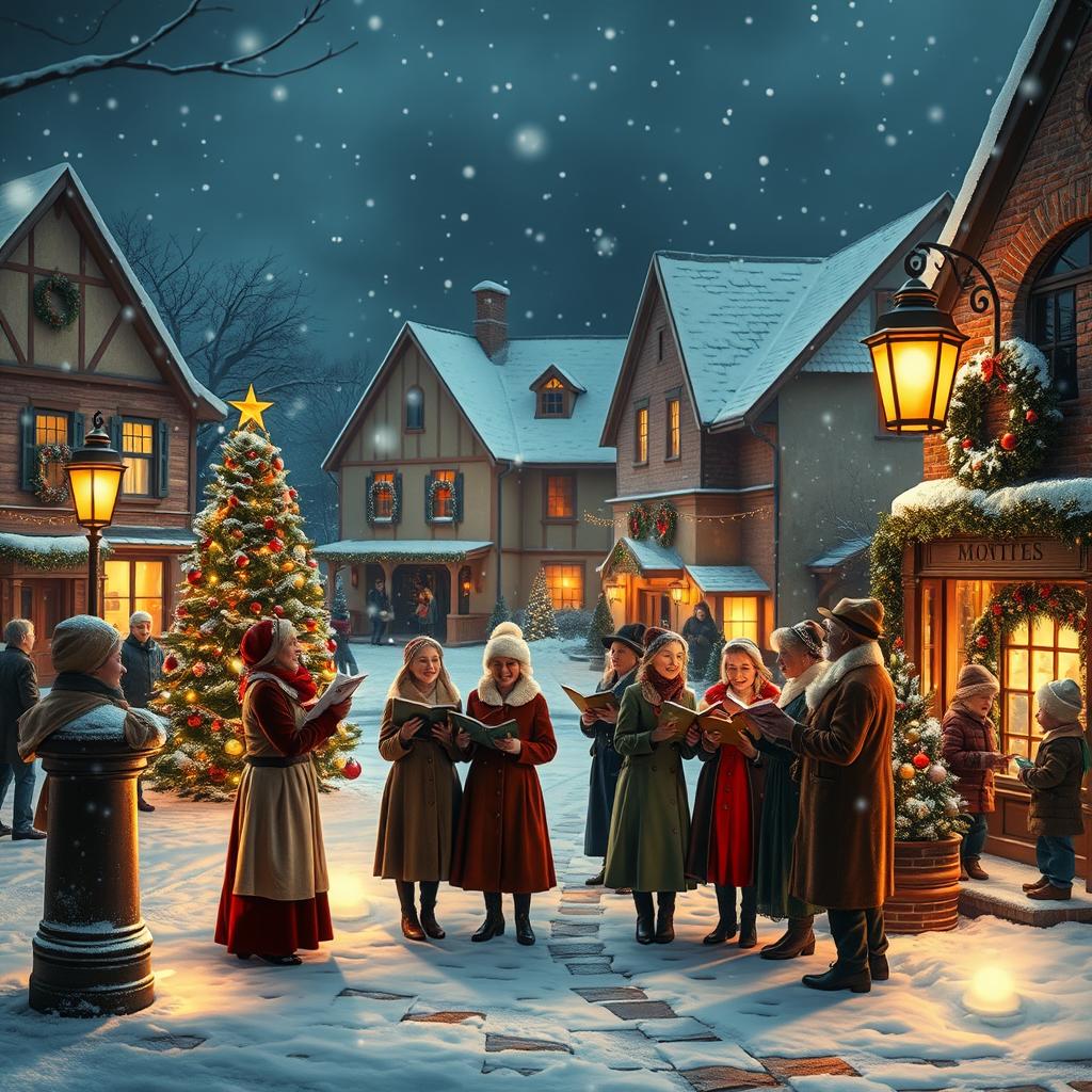 Magical Christmas Village Scene
