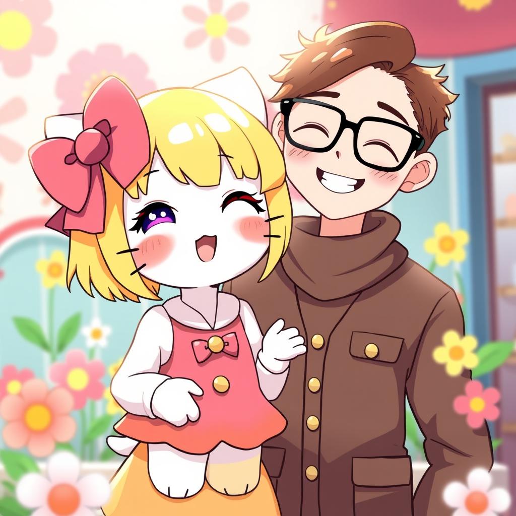 Adorable Duo: Hello Kitty-Inspired Girl & Boyfriend