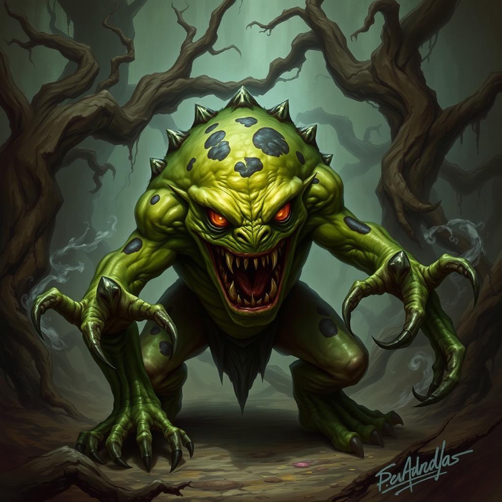 Unleash the Fear: Menacing Green Slaad