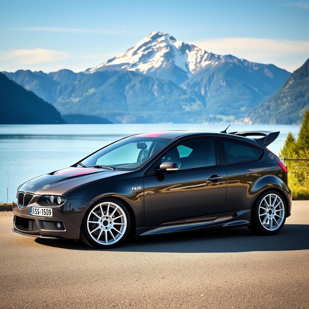 Dynamic Dark Grey Ford Focus RS with Burgundy Flair