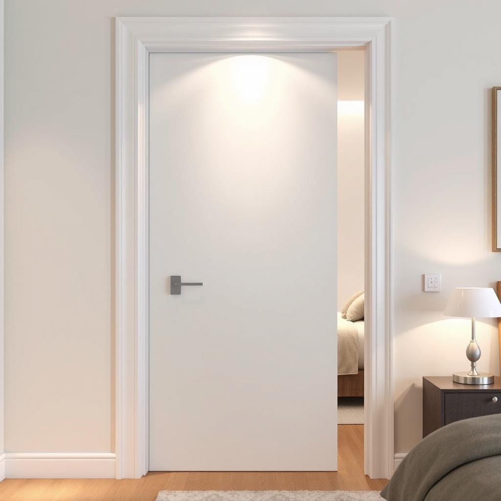 Stunning White Lacquered Ceiling-Height Bedroom Door