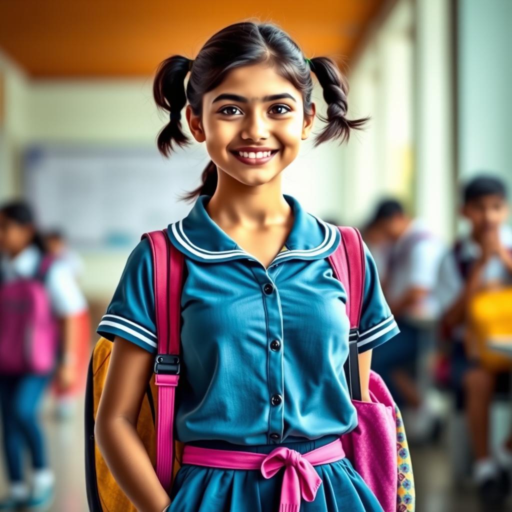 Empowered Spirit: Confident Indian School Girl