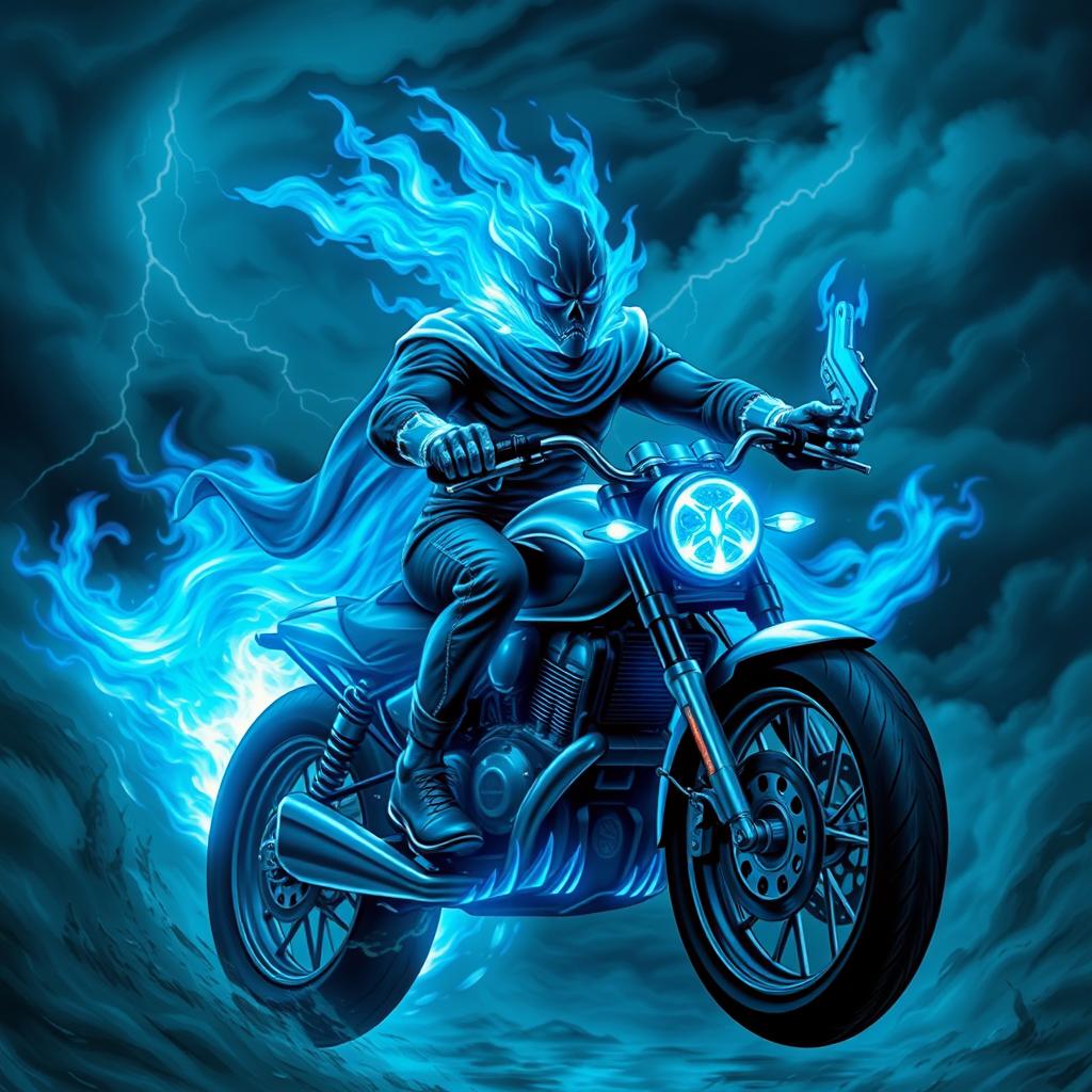 Unleash the Power: Blue Ghost Rider