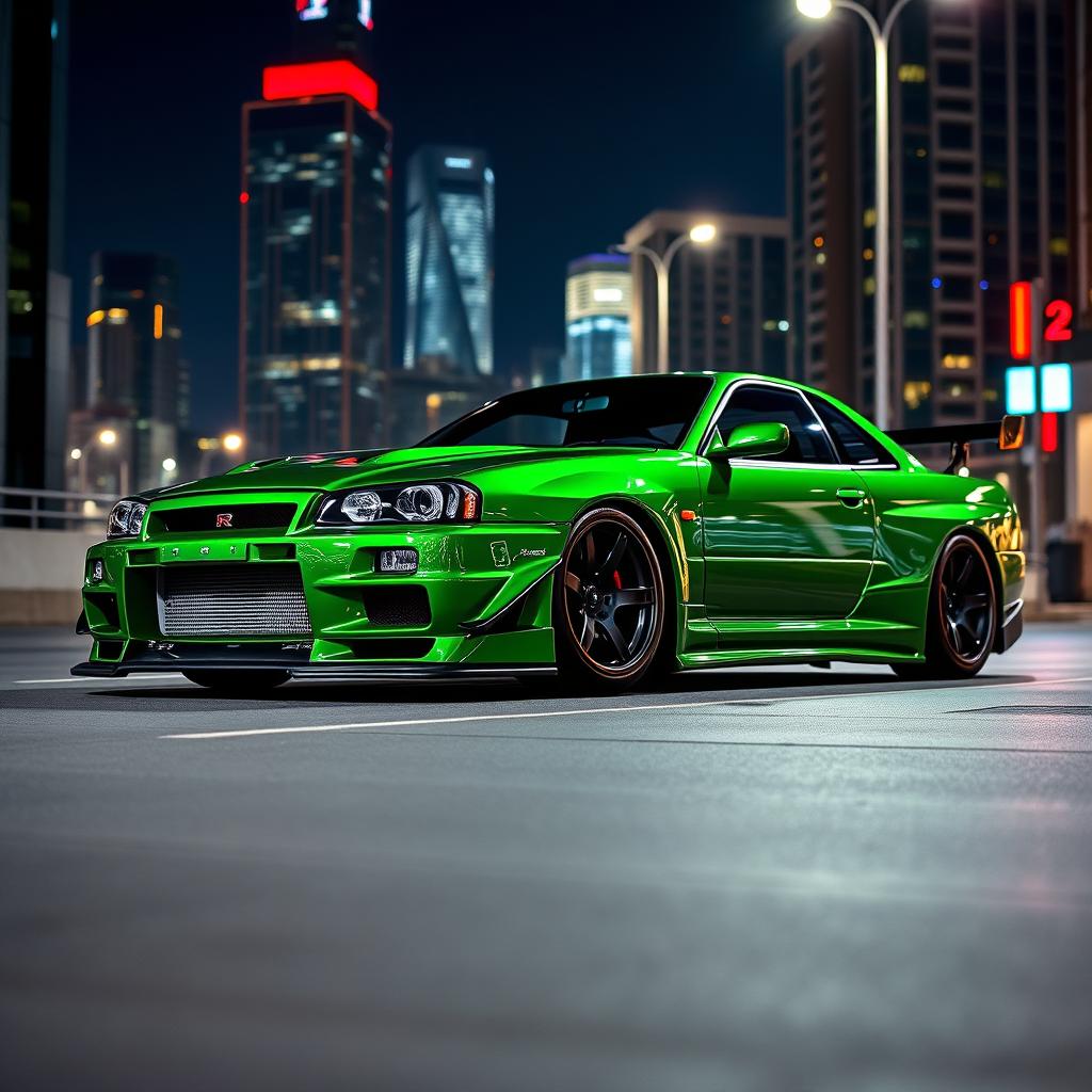 Vibrant Nissan GT-R R34: Unleash the Beast