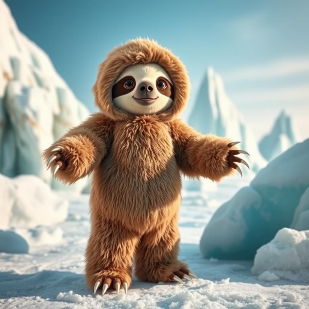 Cozy Ice Age Sloth Costume