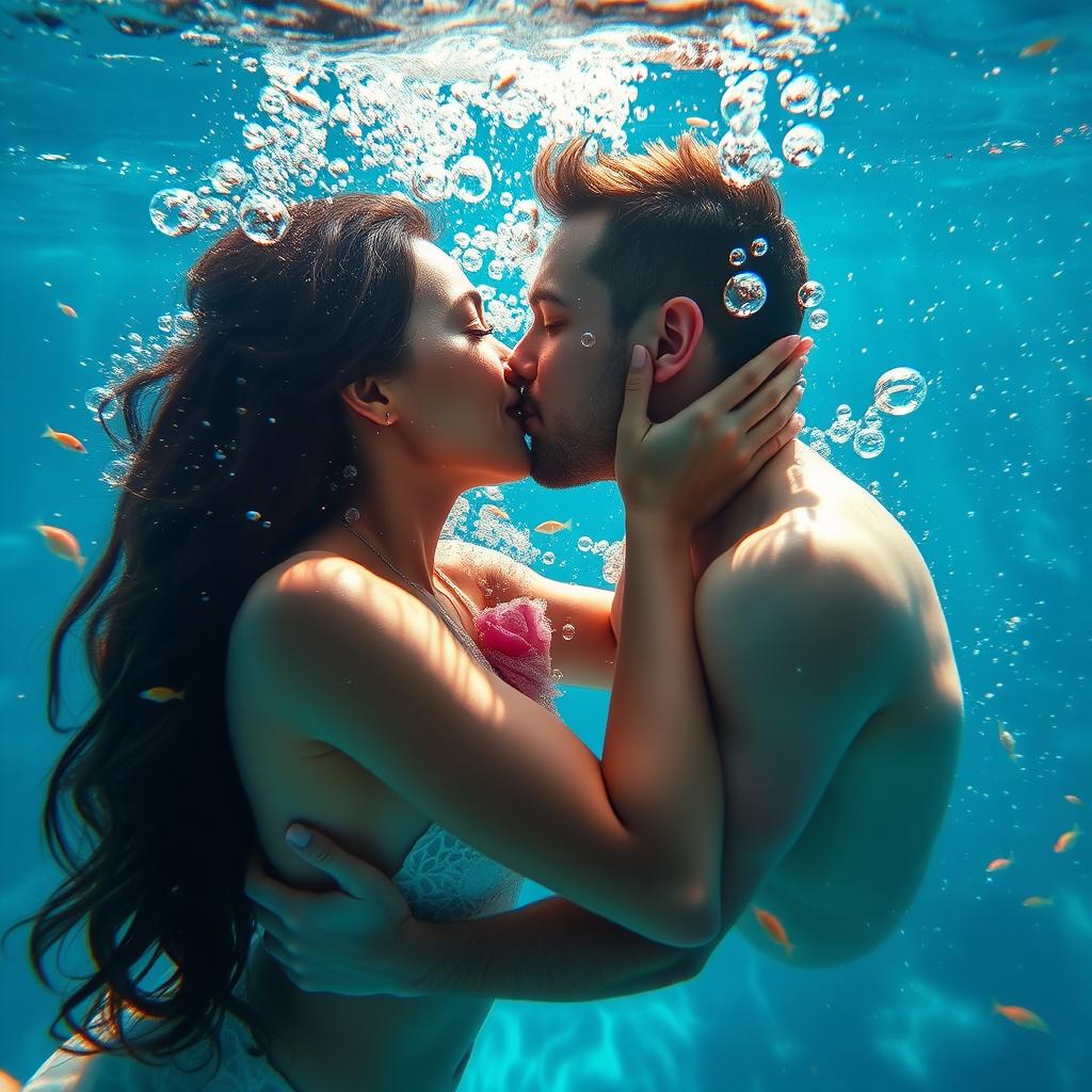 Dive into Love: Passionate Underwater Kiss