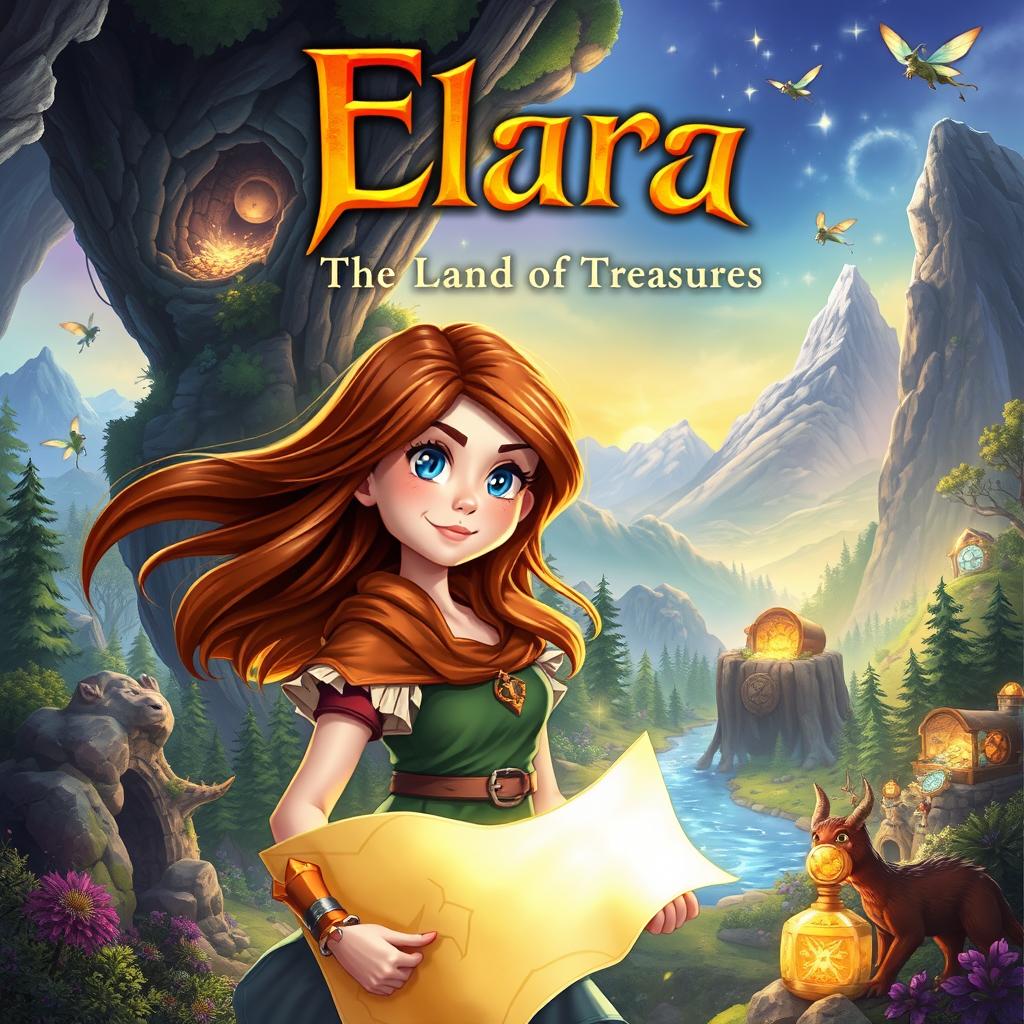 Elara: The Land of Treasures - Captivating Fantasy Book Cover