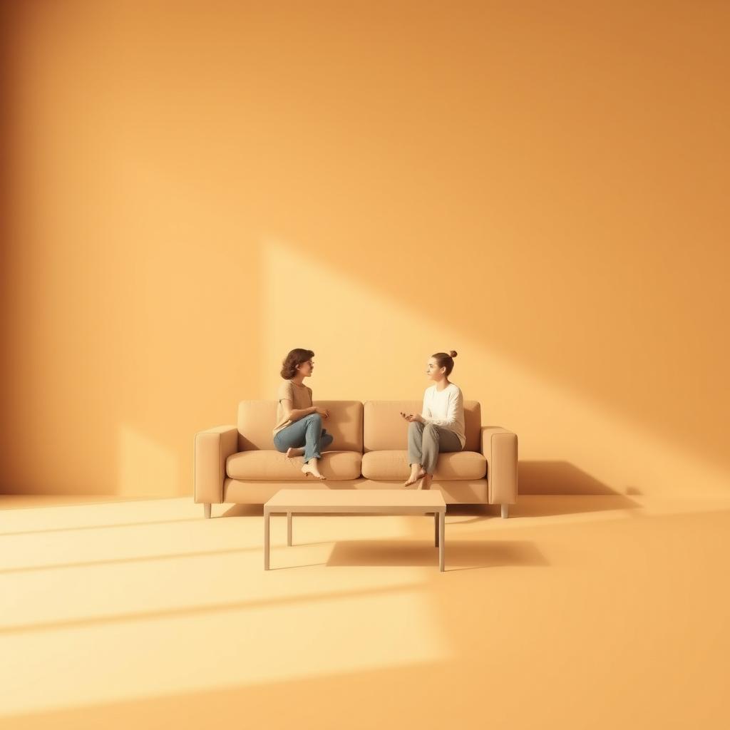 Warm Minimalism: Cozy Modern Sofa