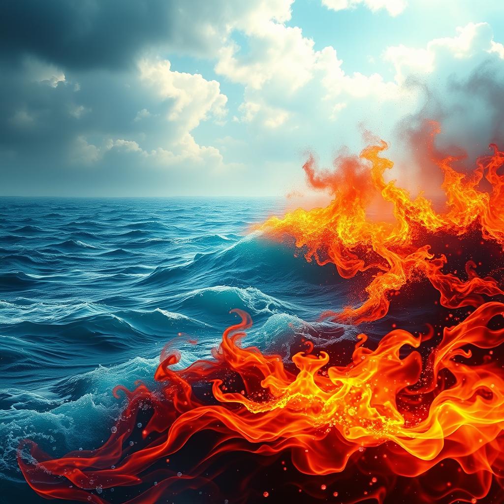 Ocean of Fire and Water with Tears - A Dramatic Landscape