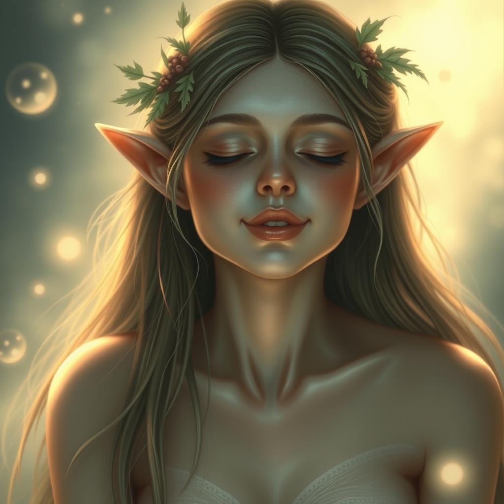 Enchanting Nude Elf Woman: Ethereal Beauty