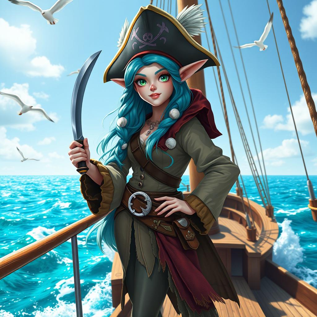 Bold Sea Elf Pirate on the High Seas