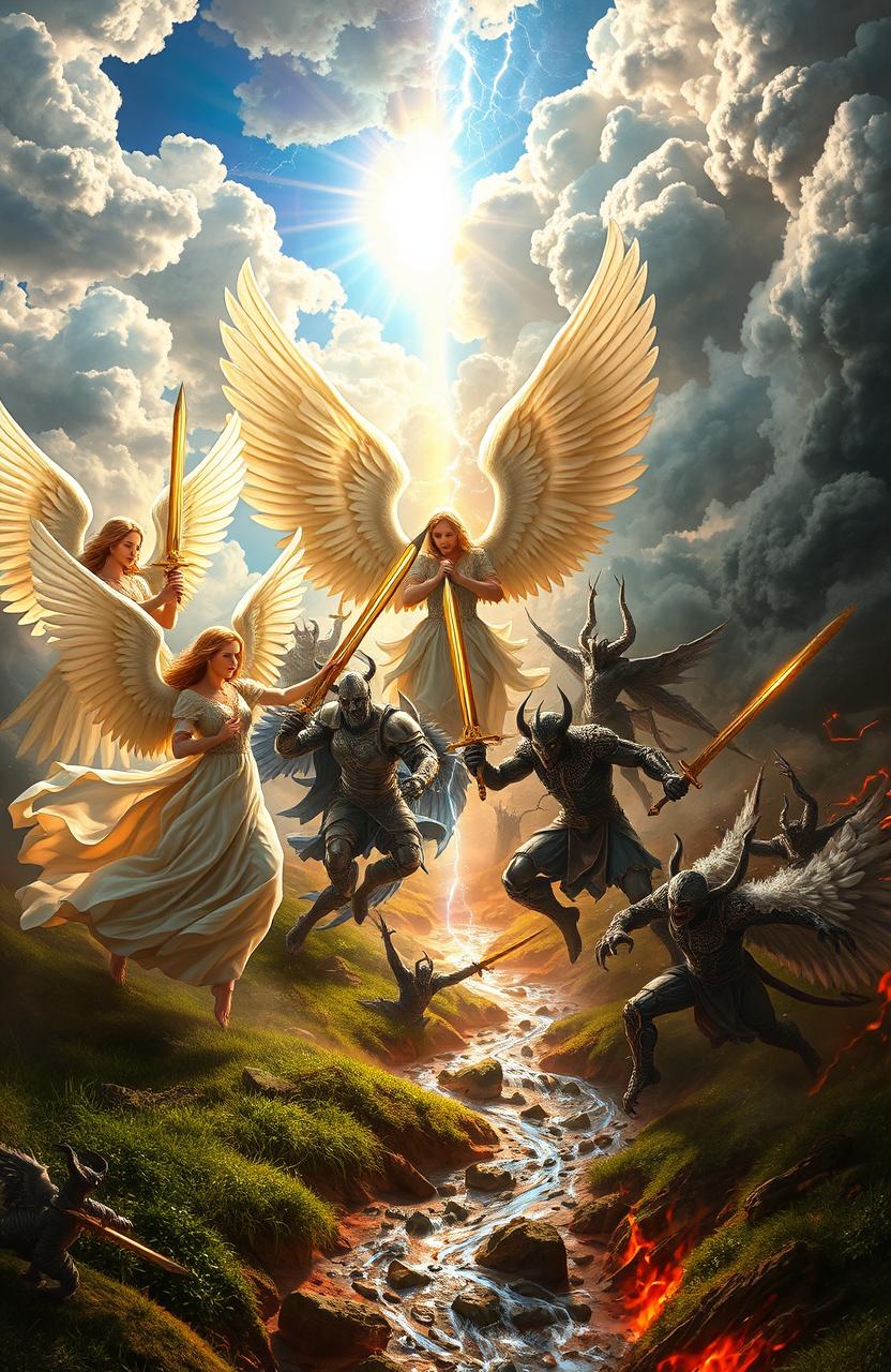 Epic Battle: Angels vs Demons in Celestial Realms