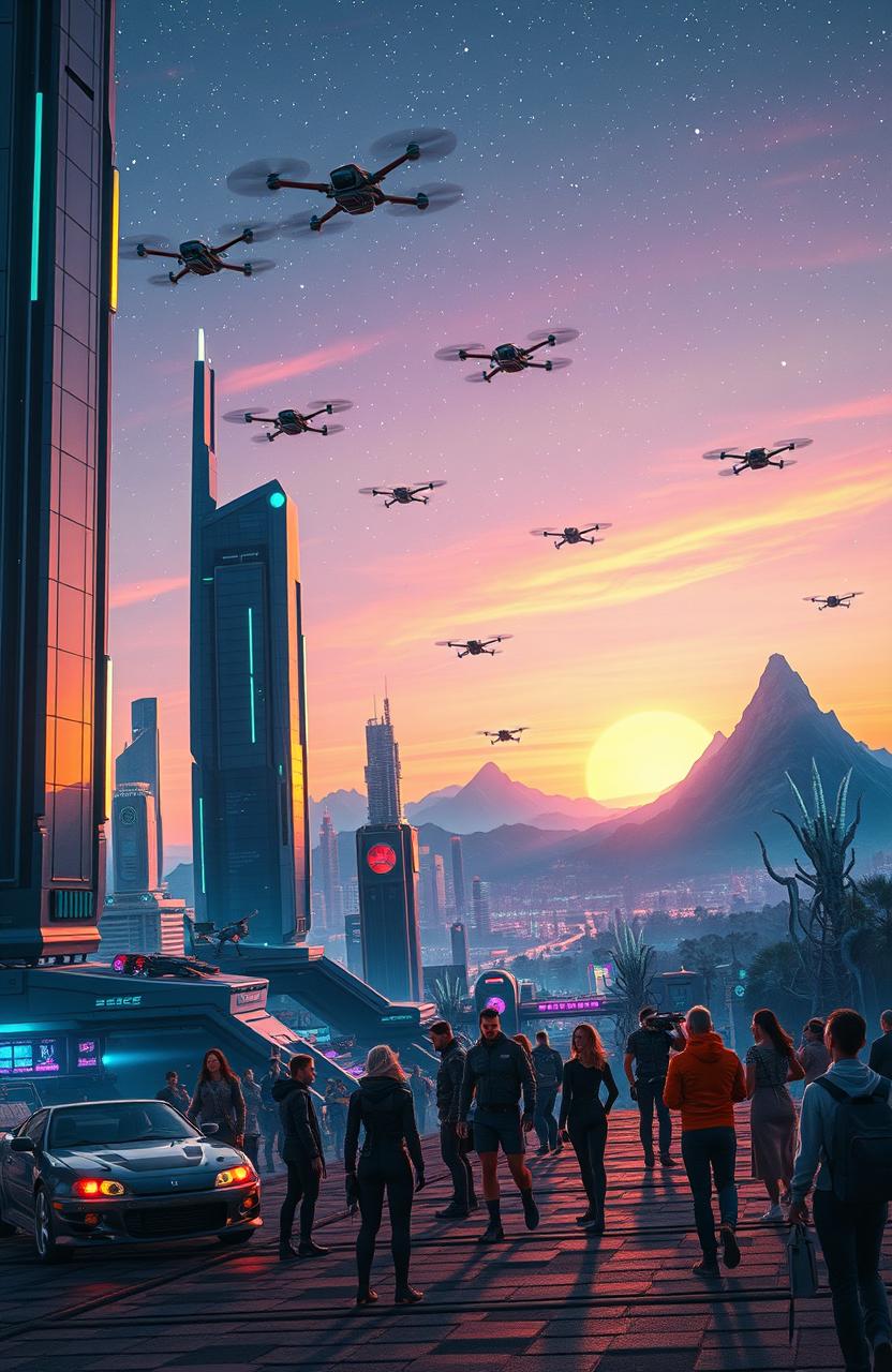 Vibrant Sci-Fi Cityscape: Explore the Future